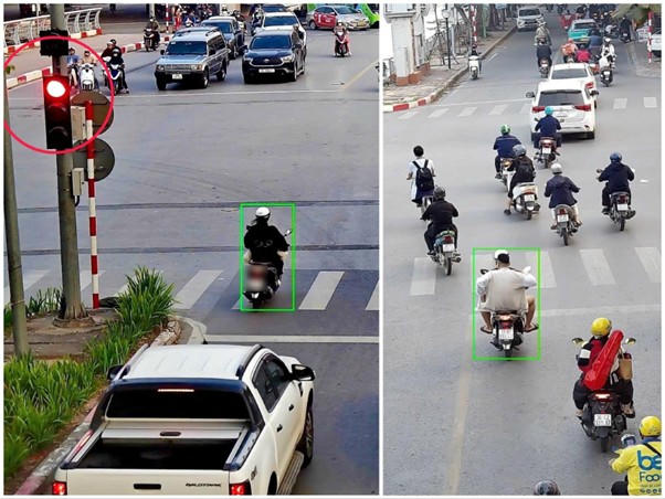 Trường hợp xe mô tô vi phạm không chấp hành hiệu lệnh của đèn tín hiệu giao thông, qua truy vết dữ liệu phát hiện thêm hành vi “chở người ngồi trên xe không đội mũ bảo hiểm” tại thời điểm khác.