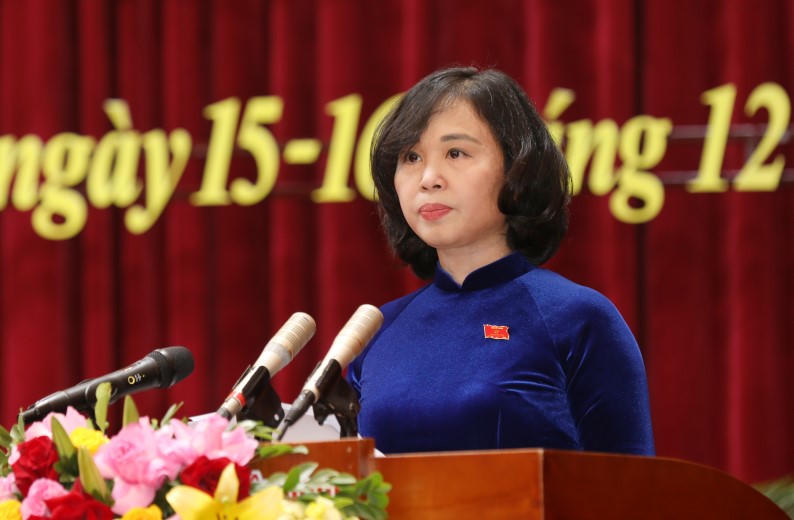 Bà Trịnh Thị Minh Thanh - Phó Bí thư Thường trực Tỉnh ủy, Chủ tịch HĐND tỉnh Quảng Ninh phát biểu bế mạc.