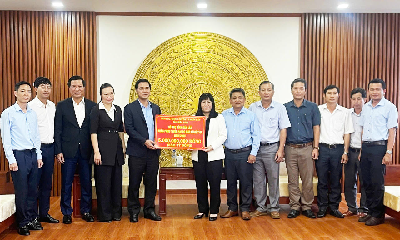 Bắc Ninh hỗ trợ Đắk Lắk 5,1 tỷ đồng khắc phục hậu quả thiên tai