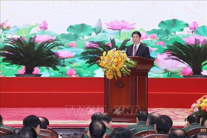 Chủ tịch nước Lương Cường phát biểu chỉ đạo. Ảnh: Lâm Khánh/TTXVN.