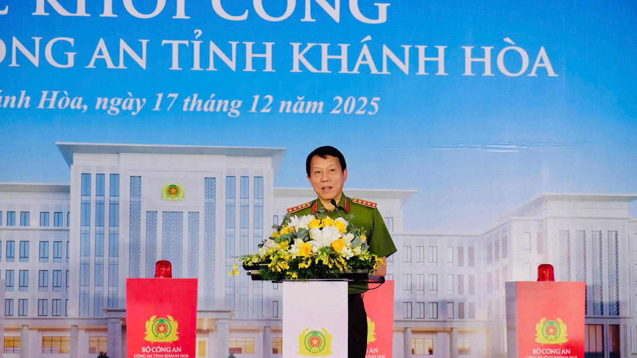 Đại tướng Lương Tam Quang phát biểu tại buổi lễ.