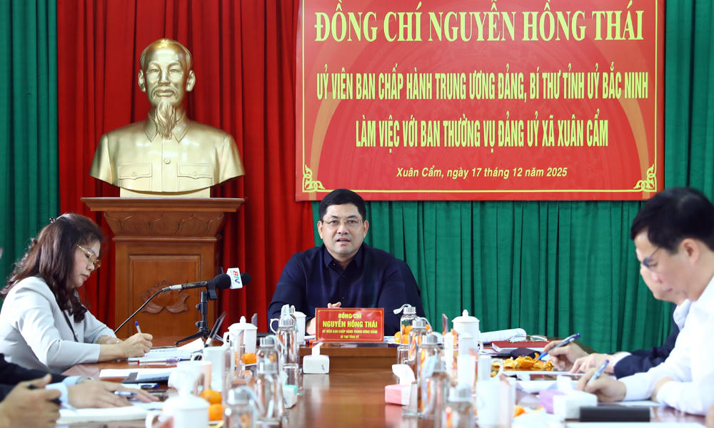 Bí thư Tỉnh ủy Bắc Ninh yêu cầu Xuân Cẩm đẩy mạnh công nghiệp, tạo nền tảng phát triển đô thị