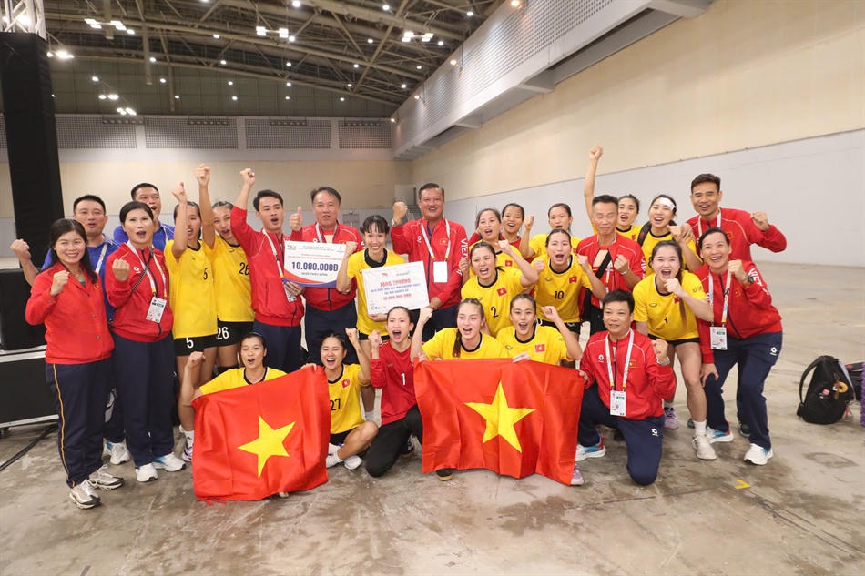 Đội tuyển Bóng ném Việt Nam hoàn thành mục tiêu huy chương tại SEA Games 33. (Nguồn: Cục Thể dục thể thao Việt Nam)