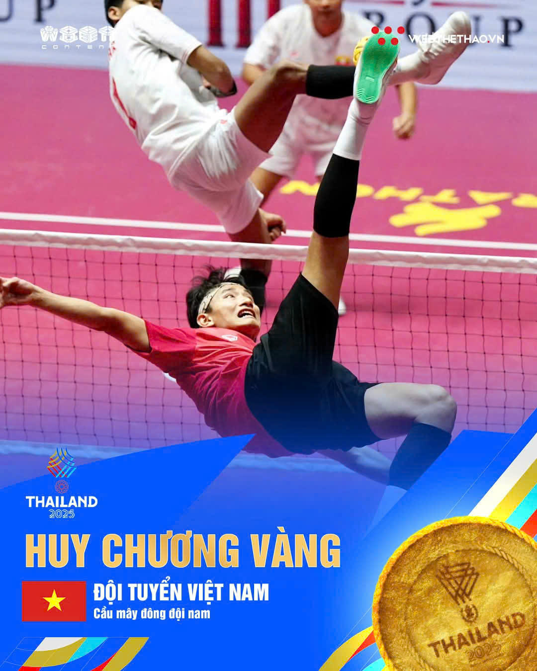 SEA Games 33: Đánh bại Myanmar kịch tính, Cầu mây Việt Nam xuất sắc giành HCV nội dung 4 nam
