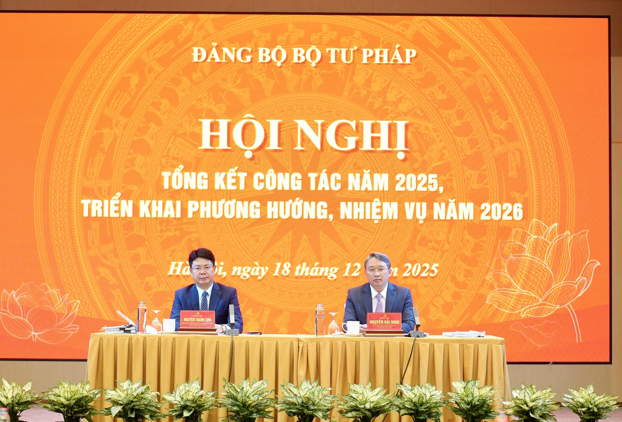 Bộ trưởng Nguyễn Hải Ninh, Thứ trưởng Nguyễn Thanh Tịnh điều hành Hội nghị.