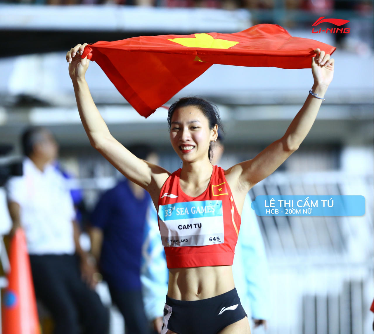 Lê Thị Cẩm Tú được ví là VĐV có nhan sắc hút hồn và một cơ thể hoàn hảo (Ảnh Lining)