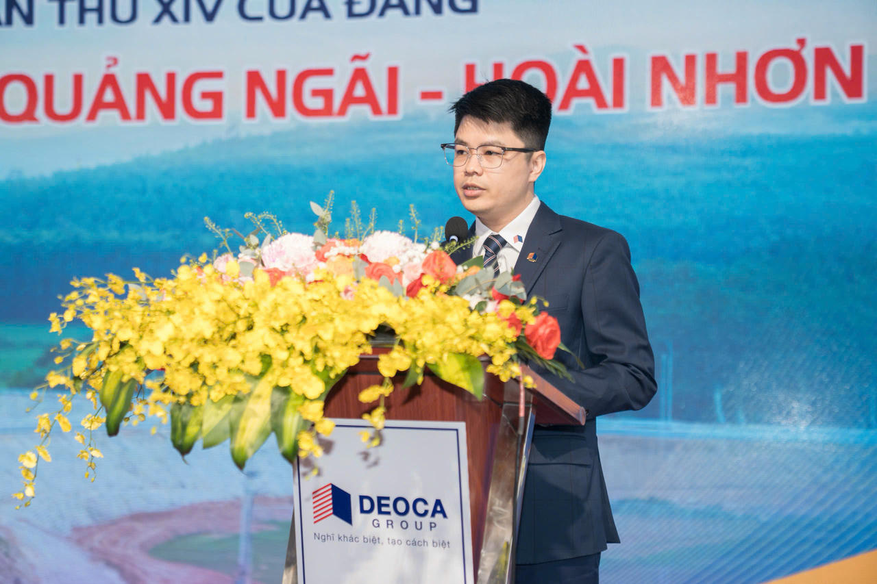 Ông Ngọ Trường Nam - Tổng Giám đốc Tập đoàn Đèo Cả phát biểu tại buổi lễ.&nbsp;