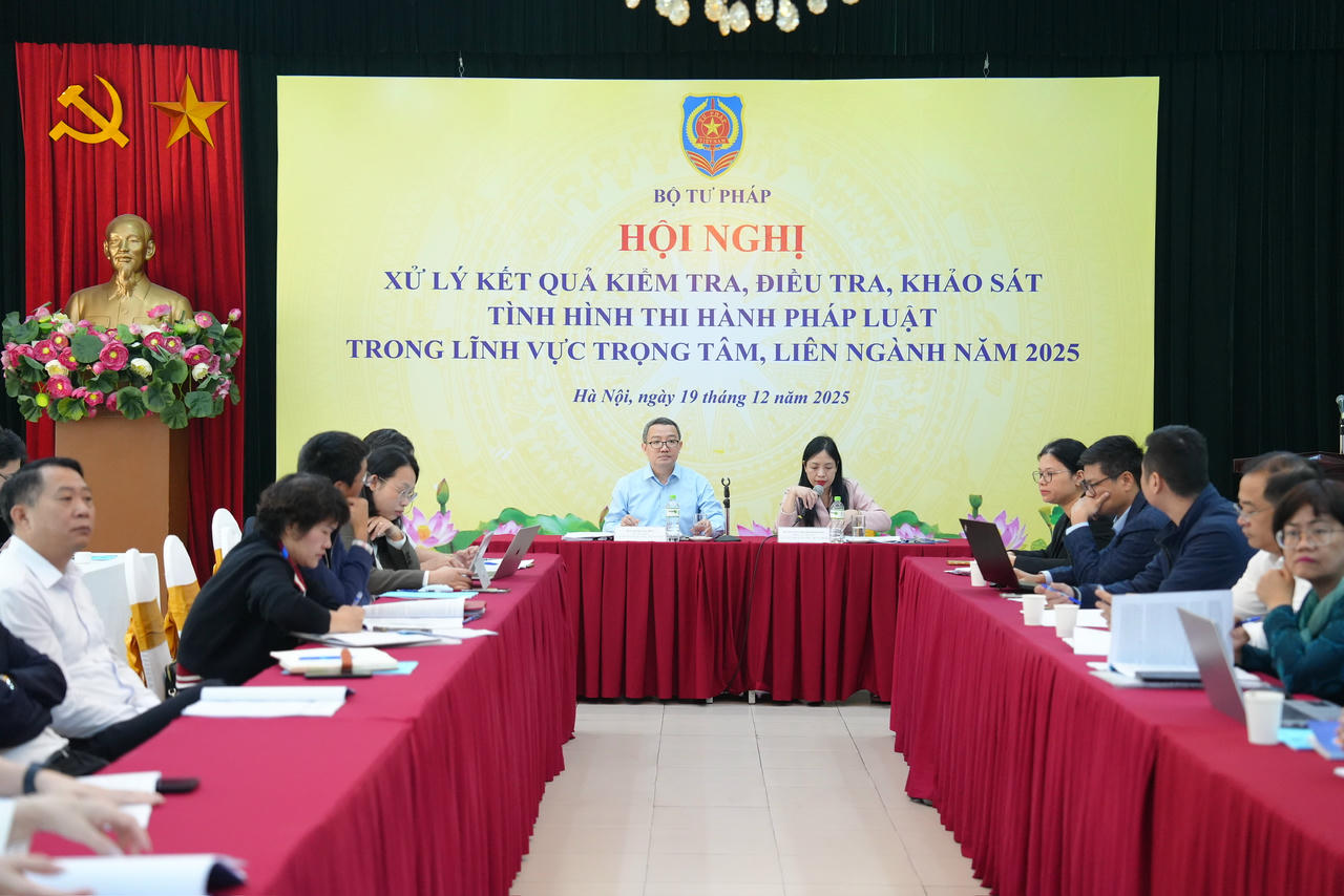 Xử lý kết quả kiểm tra, khảo sát tình hình thi hành pháp luật trong lĩnh vực trọng tâm, liên ngành năm 2025