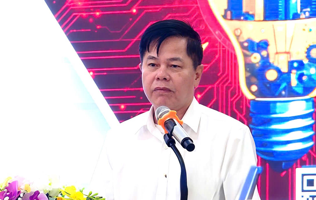 Ông Vũ Trọng Quế, Tỉnh ủy viên, Giám đốc Sở Khoa học và Công nghệ tỉnh Ninh Bình phát biểu tại buổi tập huấn.