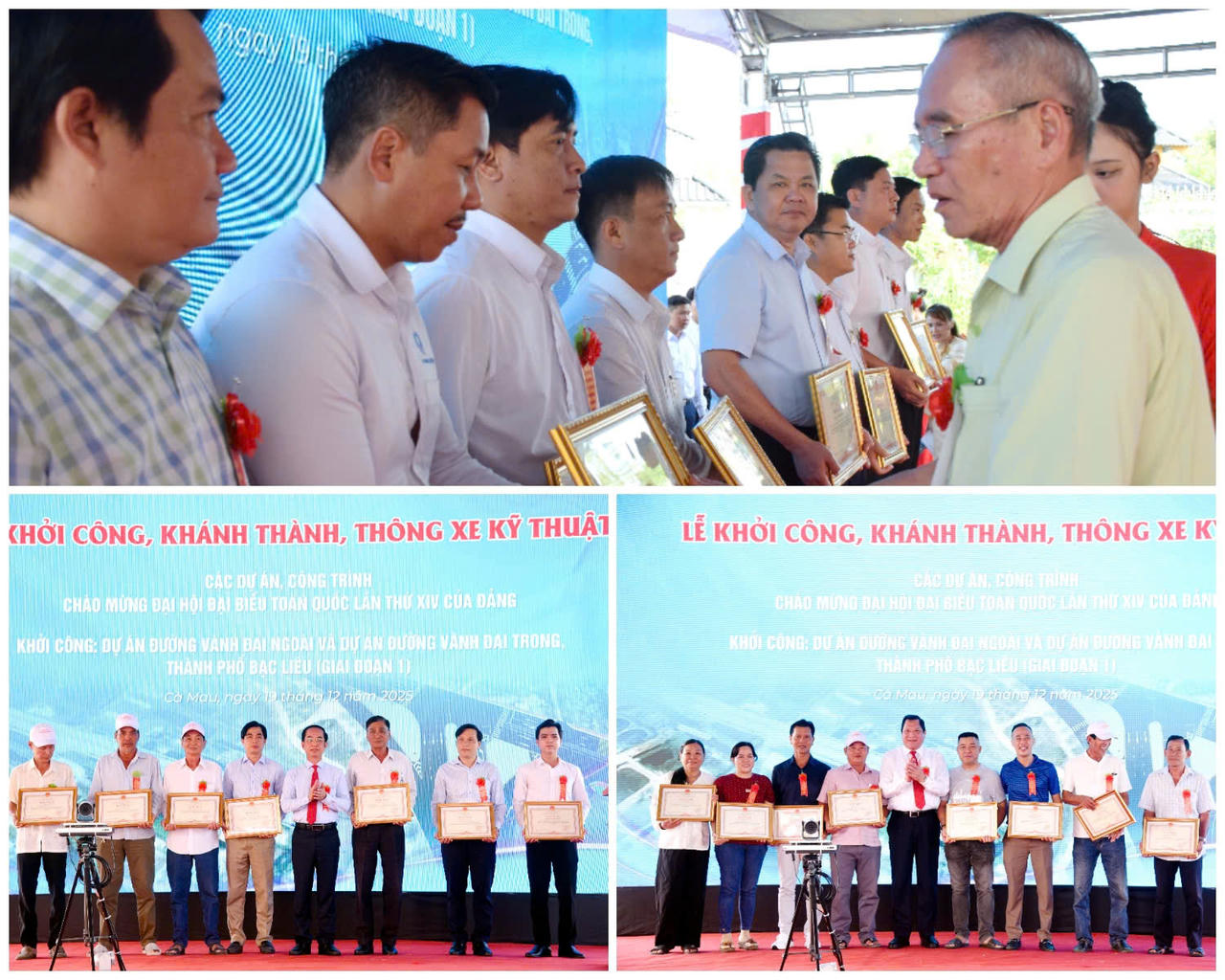 Lãnh đạo tỉnh Cà Mau trao Bằng khen cho các tập thể, cá nhân tiêu biểu có nhiều đóng góp trong triển khai các Dự án giao thông trọng điểm.
