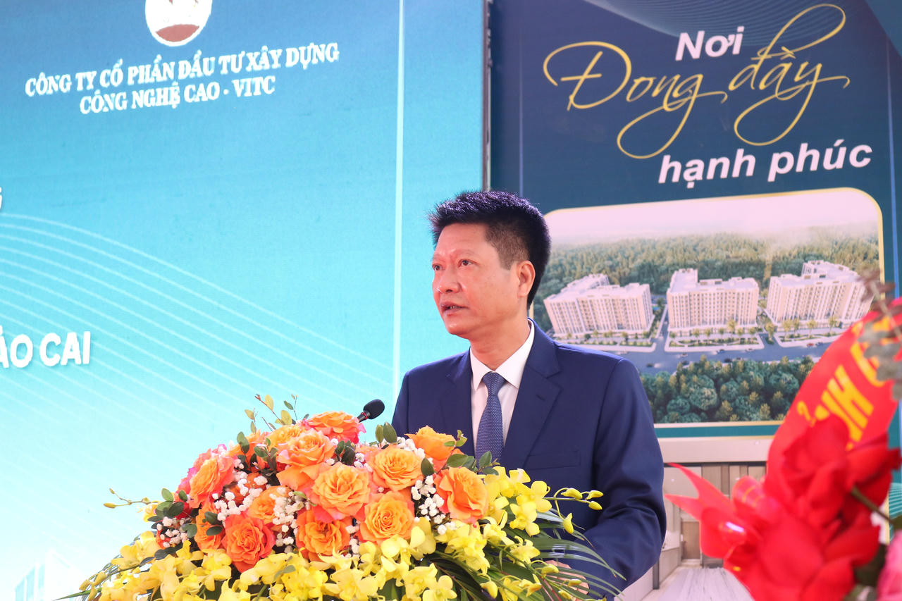 Ông&nbsp;Nguyễn Thế Phước -  Phó Chủ tịch Thường trực UBND tỉnh Lào Cai phát biểu tại buổi lễ.