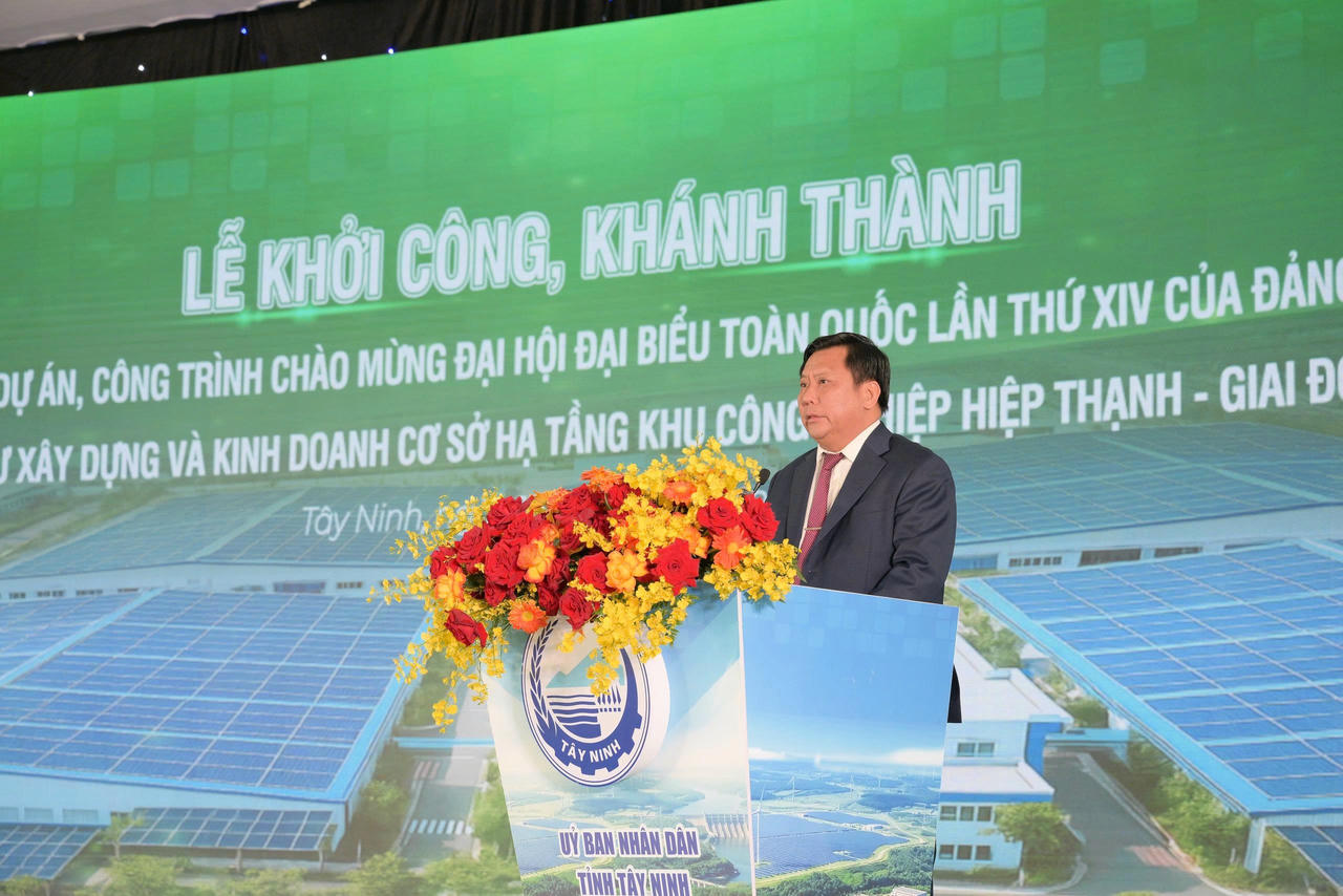 Ông&nbsp;Huỳnh Văn Sơn, Phó Chủ tịch UBND tỉnh Tây Ninh phát biểu tại lễ khởi công.