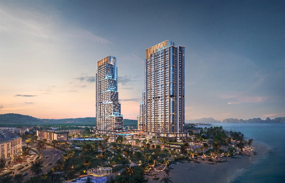 Phối cảnh Dự án Tổ hợp thương mại - dịch vụ - căn hộ lưu trú Aria Bay Towers. Ảnh BIM Land.
