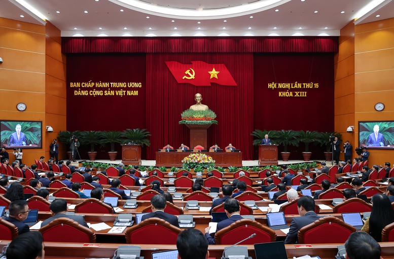 Tổng Bí thư Tô Lâm chủ trì, phát biểu khai mạc Hội nghị Trung ương 15 - Ảnh: VGP/Nguyễn Hoàng