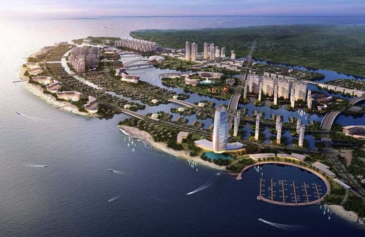 Phối cảnh quần thể biệt thự Vinhomes Cần Giờ giáp biển.
