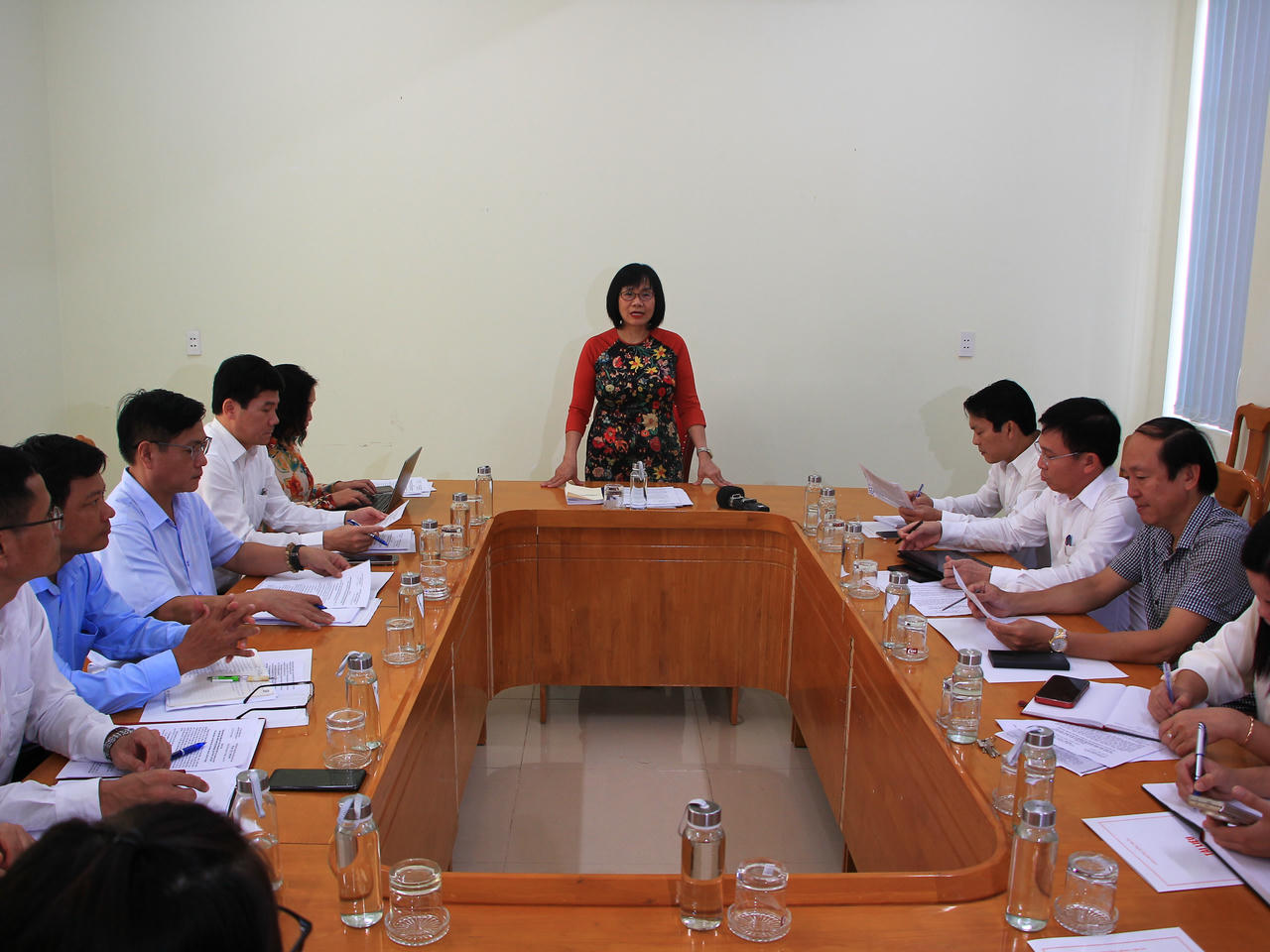 Thứ trưởng Đặng Hoàng Oanh cùng lãnh đạo Sở Tư pháp tỉnh Quảng Trị làm việc UBND phường Đồng Thuận ngày 5/7/2025.