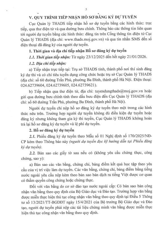 Cục Quản lý THADS thông báo tuyển dụng công chức Hệ thống THADS năm 2025 theo phương thức thi tuyển