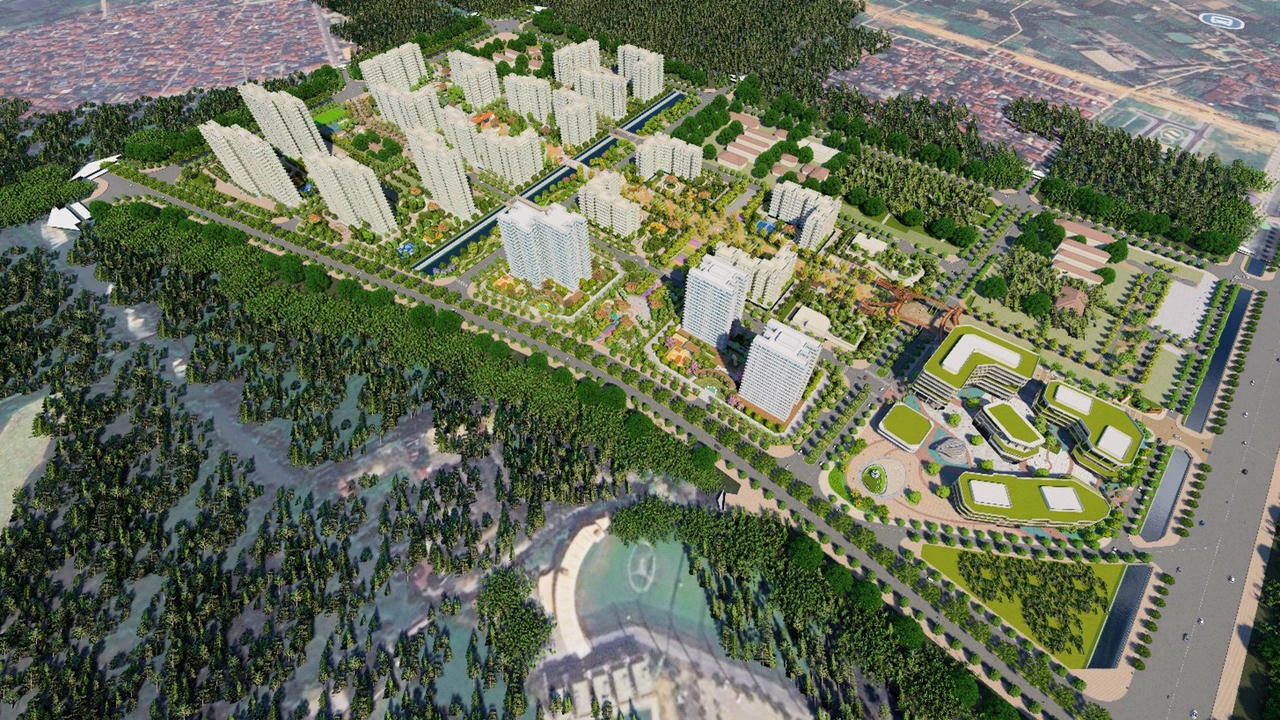 Phối cảnh tổng thể Dự án Nhà ở xã hội Tiên Dương 1.
