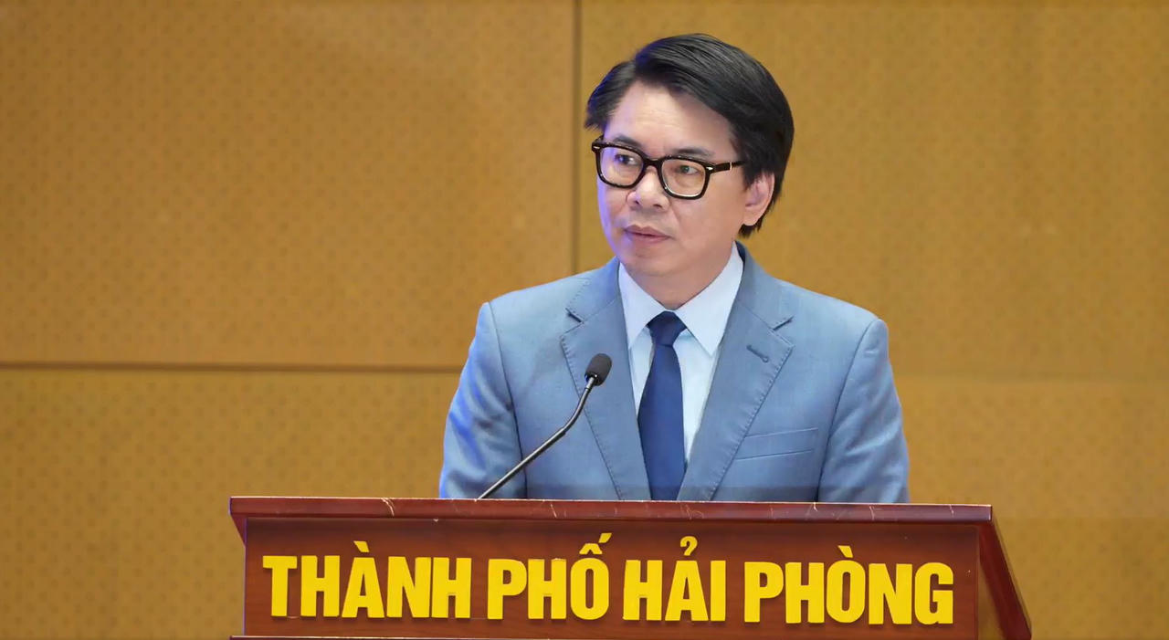 Giám đốc Sở Khoa học và Công nghệ TP Hải Phòng Nguyễn Cao Thắng phát biểu tại diễn đàn.&nbsp;