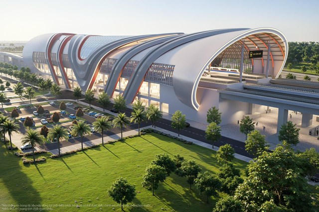 Hình minh họa ga Cần Giờ - kết nối trực tiếp với Vịnh Tiên, cửa ngõ Vinhomes Green Paradise.