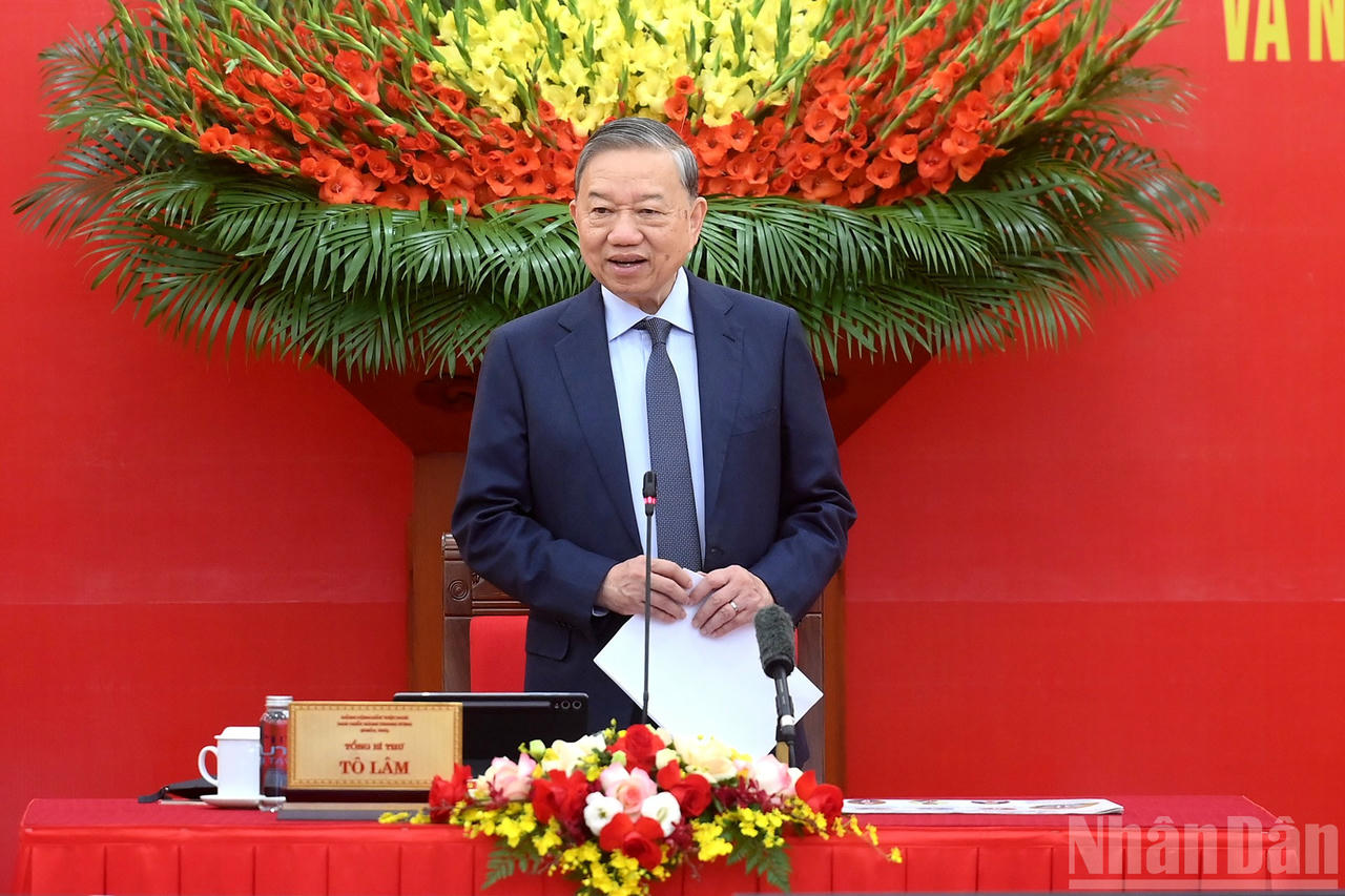 Tổng Bí thư Tô Lâm phát biểu chỉ đạo Hội nghị. Ảnh: nhandan.vn