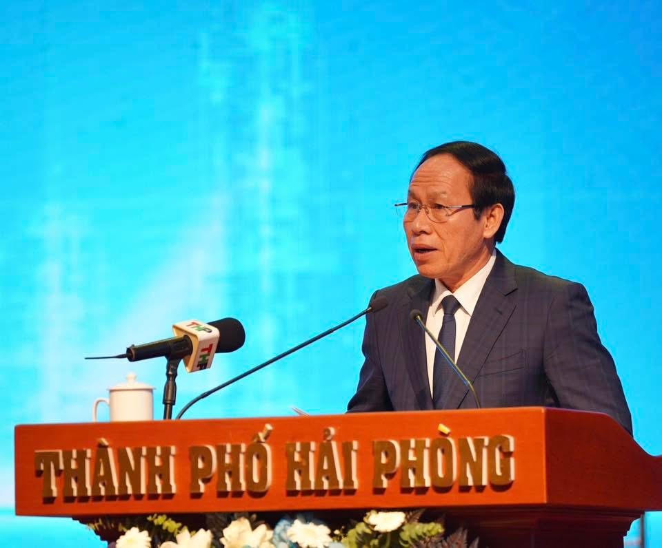 Bí thư Thành ủy Hải Phòng Lê Tiến Châu phát biểu tại Đại hội.