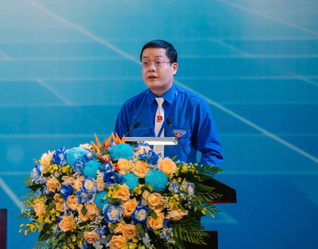 Bí thư Thành Đoàn Nguyễn Thanh Hoà phát biểu khai mạc Đại hội.