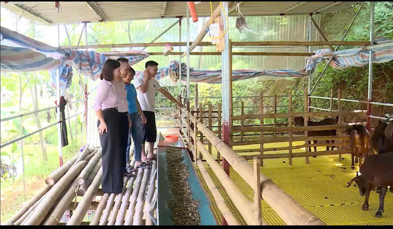 Cán bộ tín dụng NHCSXH Tân Sơn tận tâm phục vụ nhân dân vay vốn, sử dụng vốn hiệu quả.