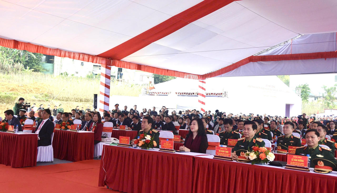 Các đại biểu tham dự tại buổi Lễ khởi công. (Ảnh: Sở VHTT&amp;DL tỉnh Cao Bằng)