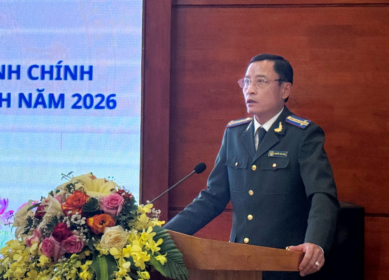 Trưởng THADS tỉnh Quảng Trị Nguyễn Văn Tuấn phát biểu tại hội nghị.