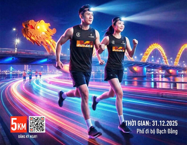 Giải chạy “Thắp sáng sông Hàn - chạy đến tương lai” sẽ diễn ra từ 22h00 đến 24h00 ngày 31/12/2025.