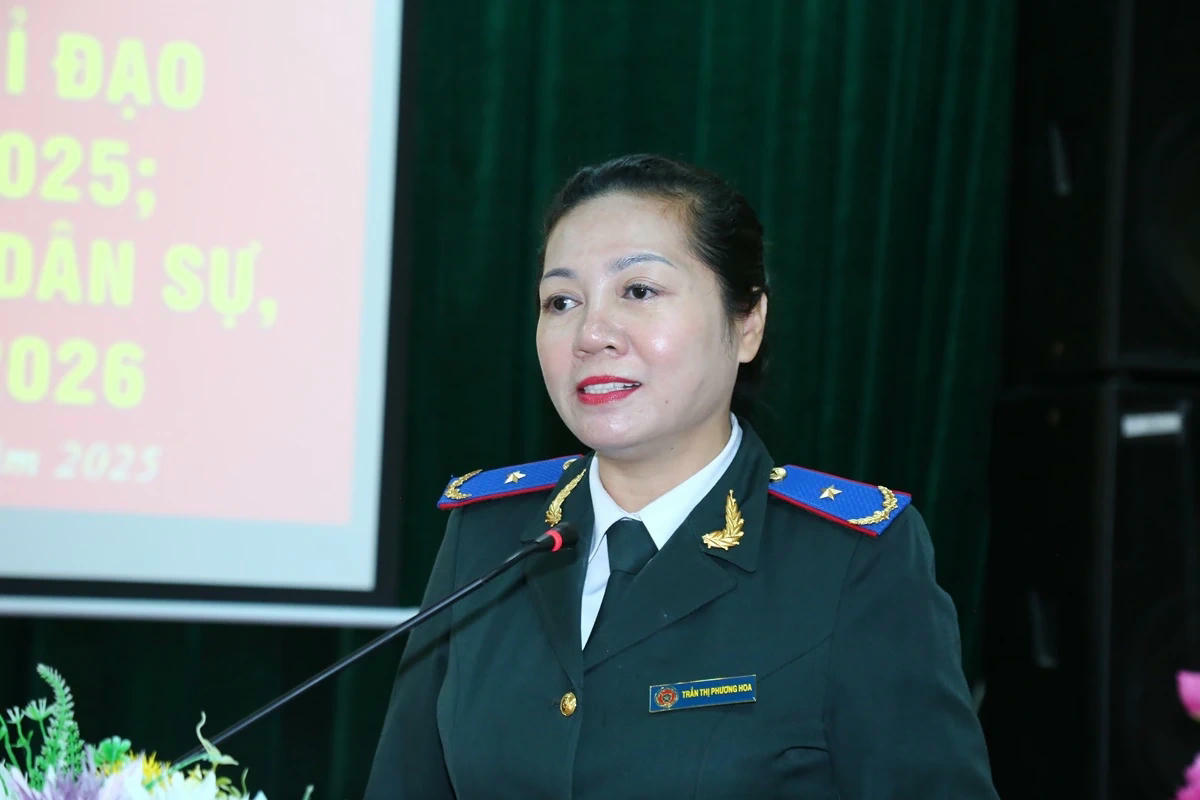 Phó Cục trưởng Cục Quản lý THADS Trần Thị Phương Hoa phát biểu tại hội nghị