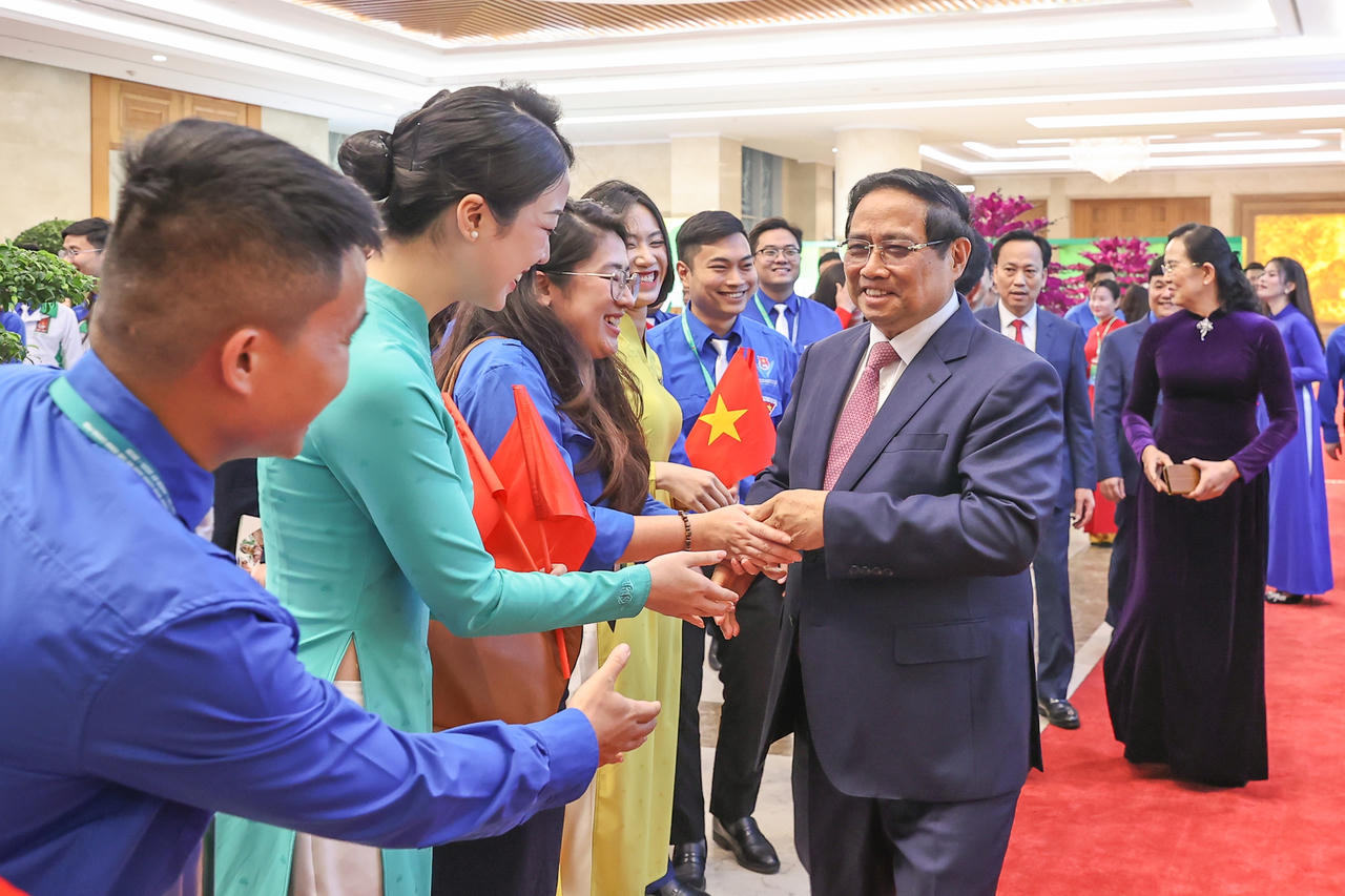 Thủ tướng Chính phủ Phạm Minh Chính dự Đại hội đại biểu Đoàn Thanh niên cộng sản Hồ Chí Minh Chính phủ lần thứ I, nhiệm kỳ 2025–2030 - Ảnh: VGP