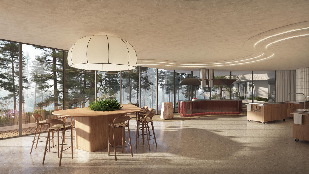 Không gian bếp mở tại HAUS Wellness Center.