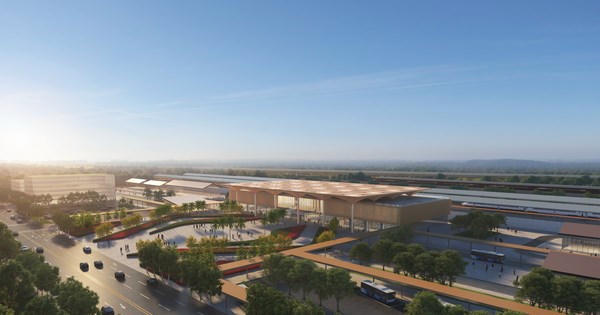 Phối cảnh ga Hải Dương Nam của tuyến đường sắt cao tốc Lào Cai - Hà Nội - Hải Phòng