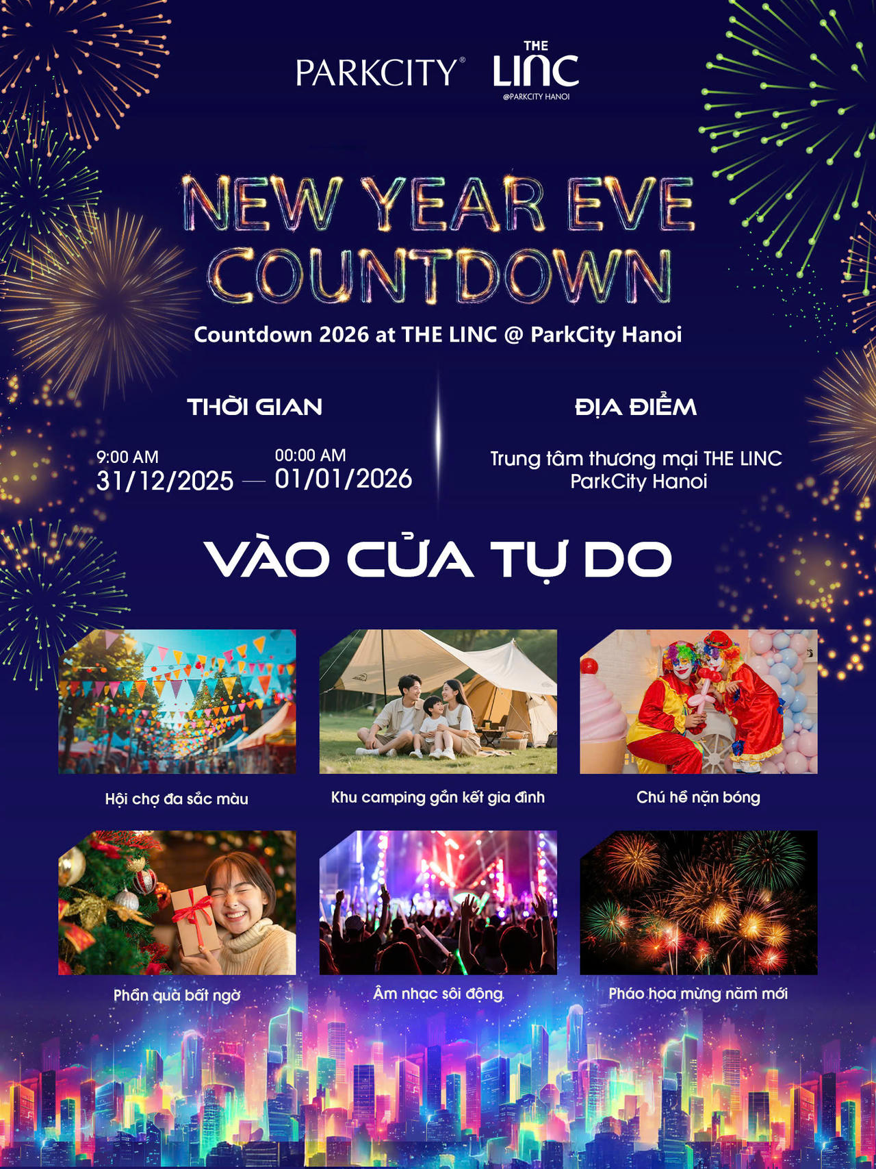 ParkCity lần đầu bắn pháo hoa chào năm mới 2026 tại TTTM THE LINC