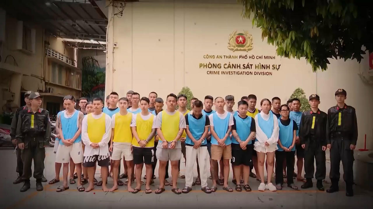 Các đối tượng tại Cơ quan Công an.