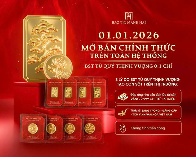 Rộn ràng sáng đầu năm: Dòng người xếp hàng chờ đón 'Tiểu kim cát' 0,1 chỉ - Tứ quý thịnh vượng tại Bảo Tín Mạnh Hải