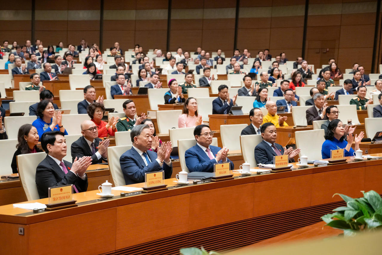 Lãnh đạo Đảng, Nhà nước cùng các đại biểu dự phiên bế mạc Kỳ họp thứ 10, Quốc hội khóa XV.