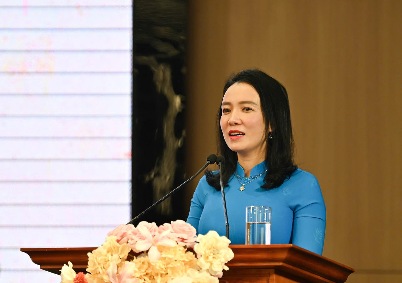 Giám đốc Sở VHTTDL Trần Thị Mỹ Hạnh phát biểu tại Hội nghị.