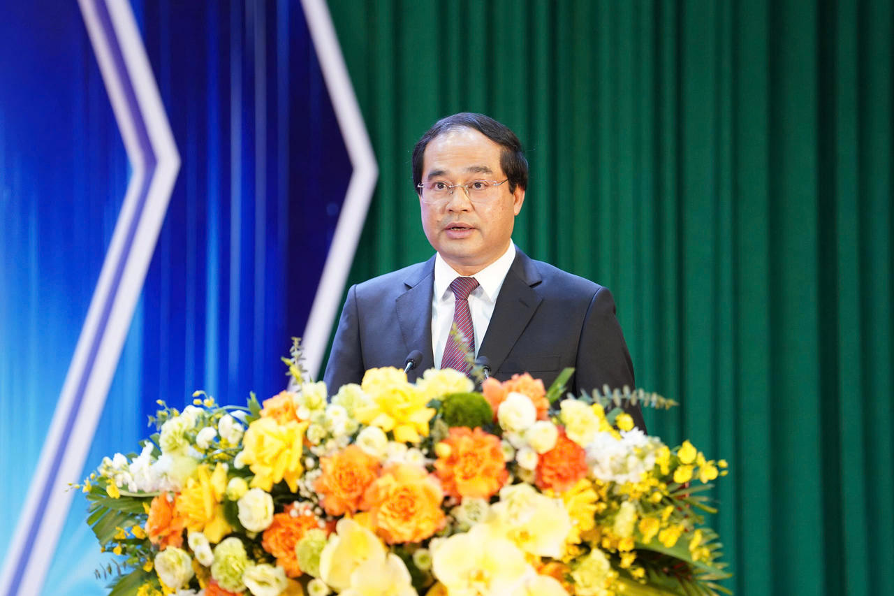 Bí thư Tỉnh ủy Thái Nguyên Trịnh Xuân Trường phát biểu tại hội nghị.