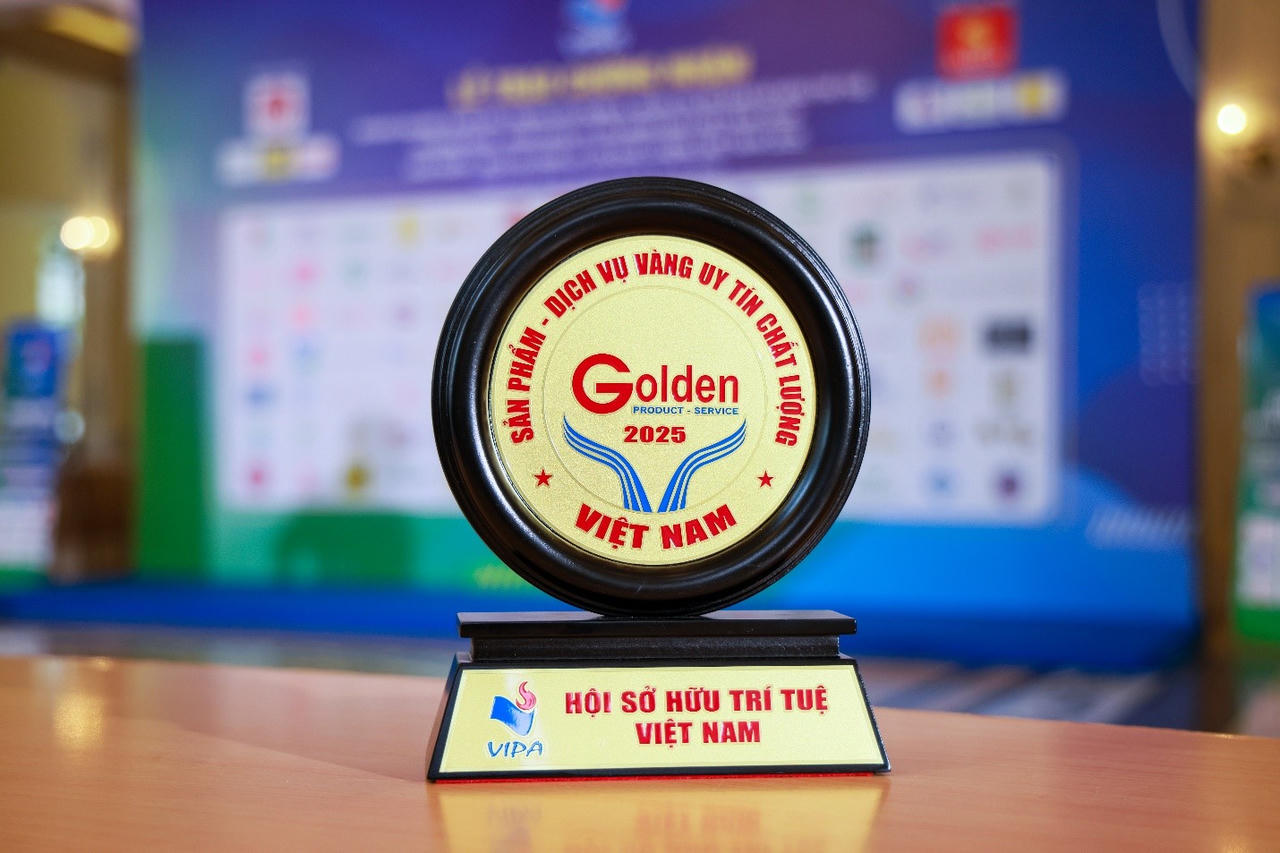 Biểu trưng giải thưởng “Thương Hiệu, Nhãn Hiệu Uy Tín Hàng Đầu Việt Nam 2025” do Hội Sở Hữu Trí Tuệ Việt Nam trao tặng.