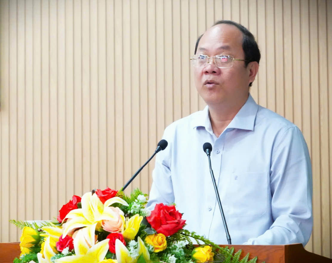 Ông Nguyễn Hồ Hải - Bí thư Tỉnh ủy Cà Mau, phát biểu chỉ đạo tại Hội nghị.