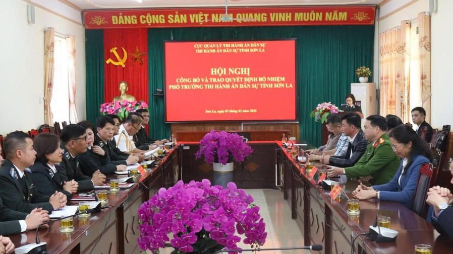 Hội nghị công bố và trao quyết định bổ nhiệm Phó Trưởng thi hành án dân sự tỉnh Sơn La.