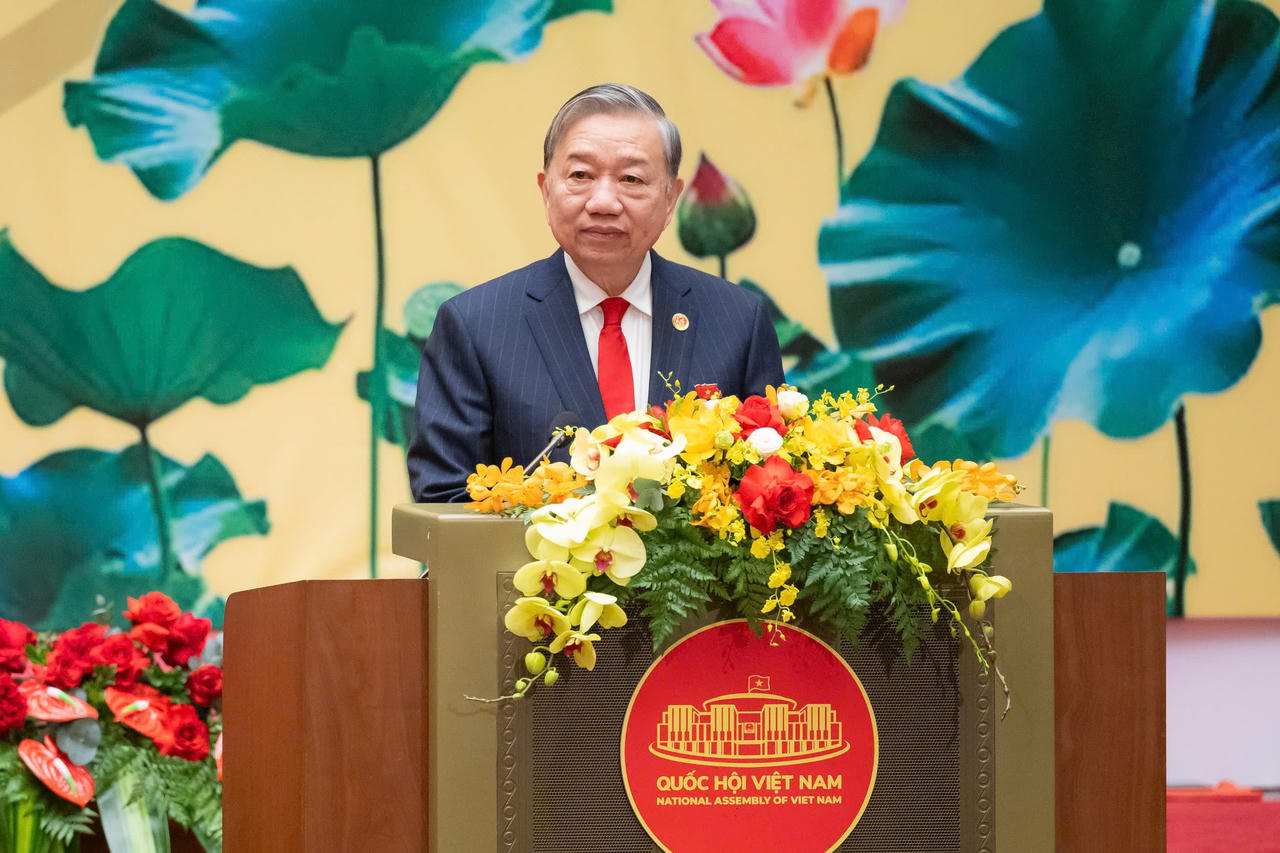 Tổng Bí thư Tô Lâm phát biểu.