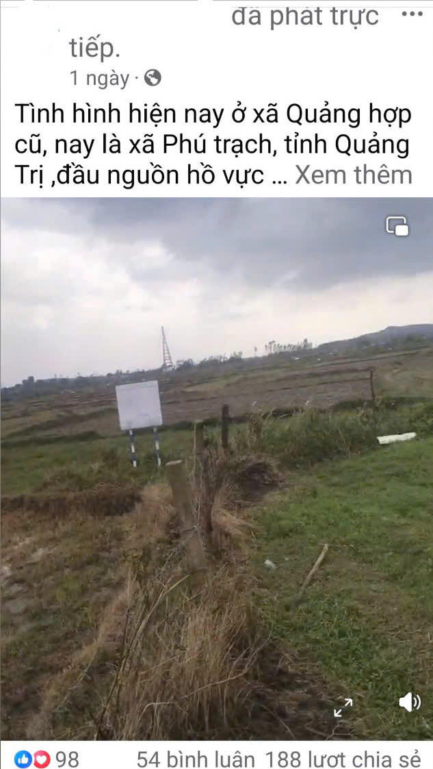 Hình ảnh cánh đồng tại thôn Hợp Trung, xã Phú Trạch cháy vàng bất thường, được người dân đăng tải lên mạng xã hội và gây nhiều lo ngại.. 