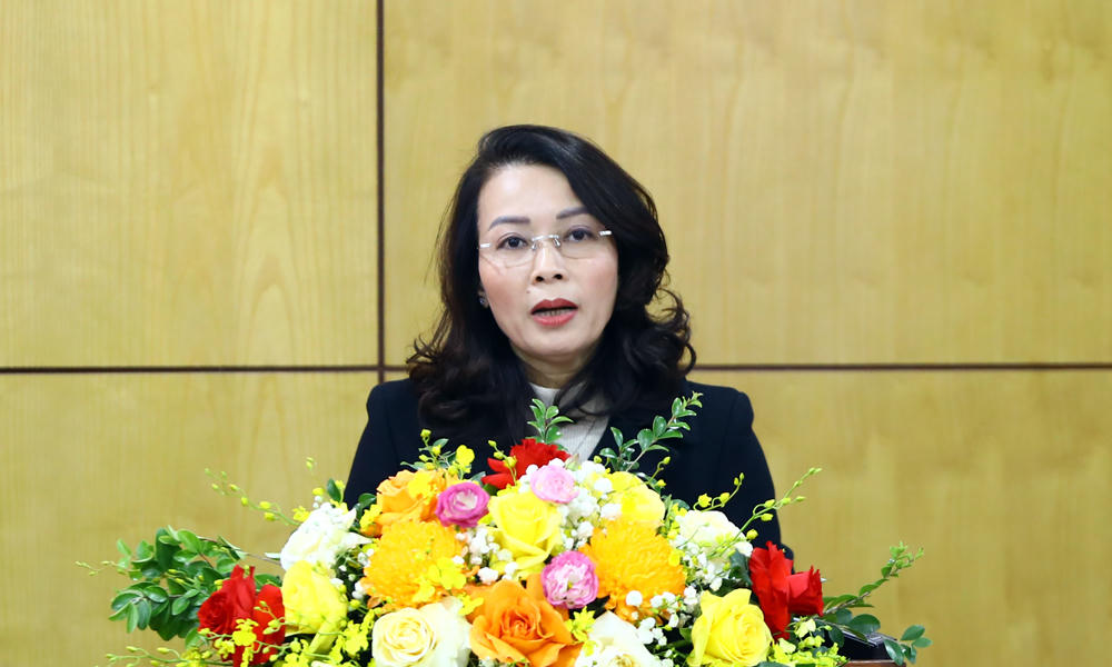 Phó Bí thư Thường trực Tỉnh ủy Nguyễn Thị Hương phát biểu chỉ đạo cuộc thi.