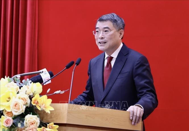 Trưởng Ban tổ chức Trung ương Lê Minh Hưng phát biểu tại hội nghị. Ảnh: Trọng Đạt/TTXVN