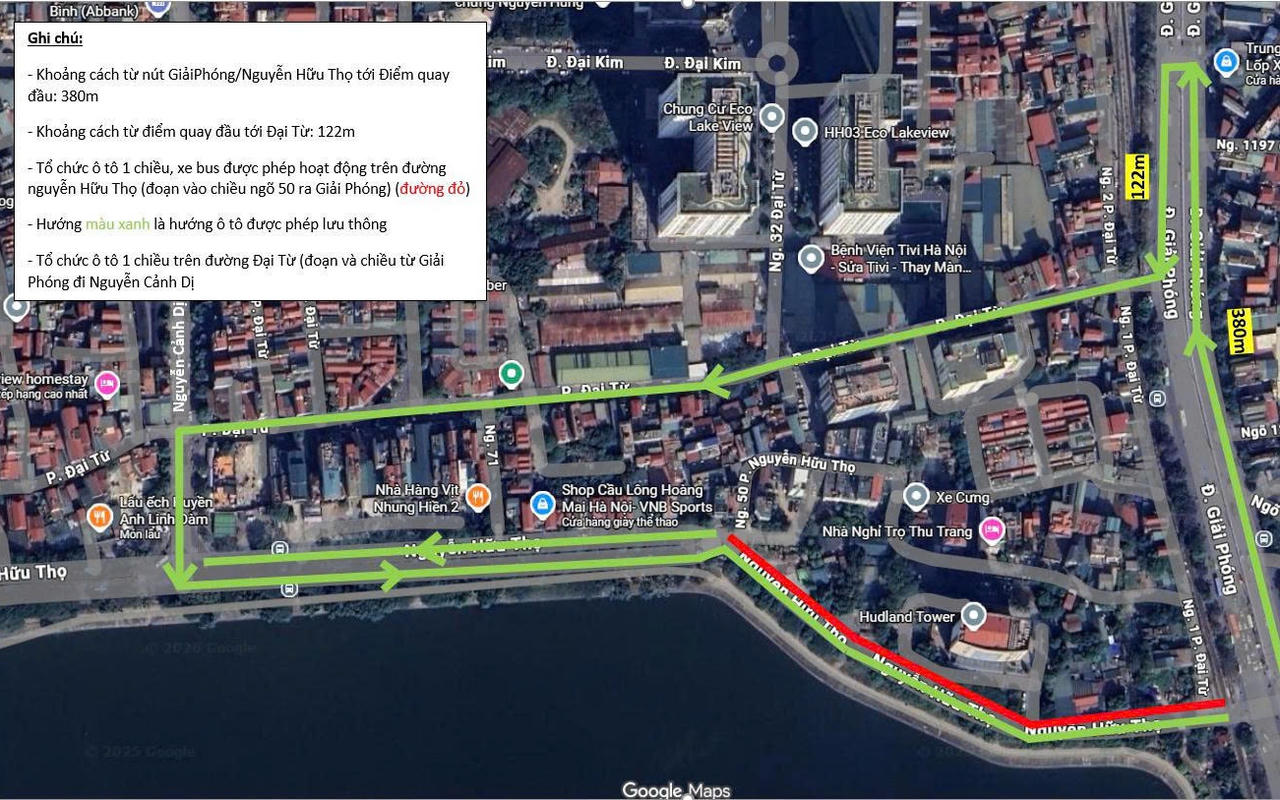 Sơ đồ hướng dẫn phương án điều chỉnh tổ chức giao thông