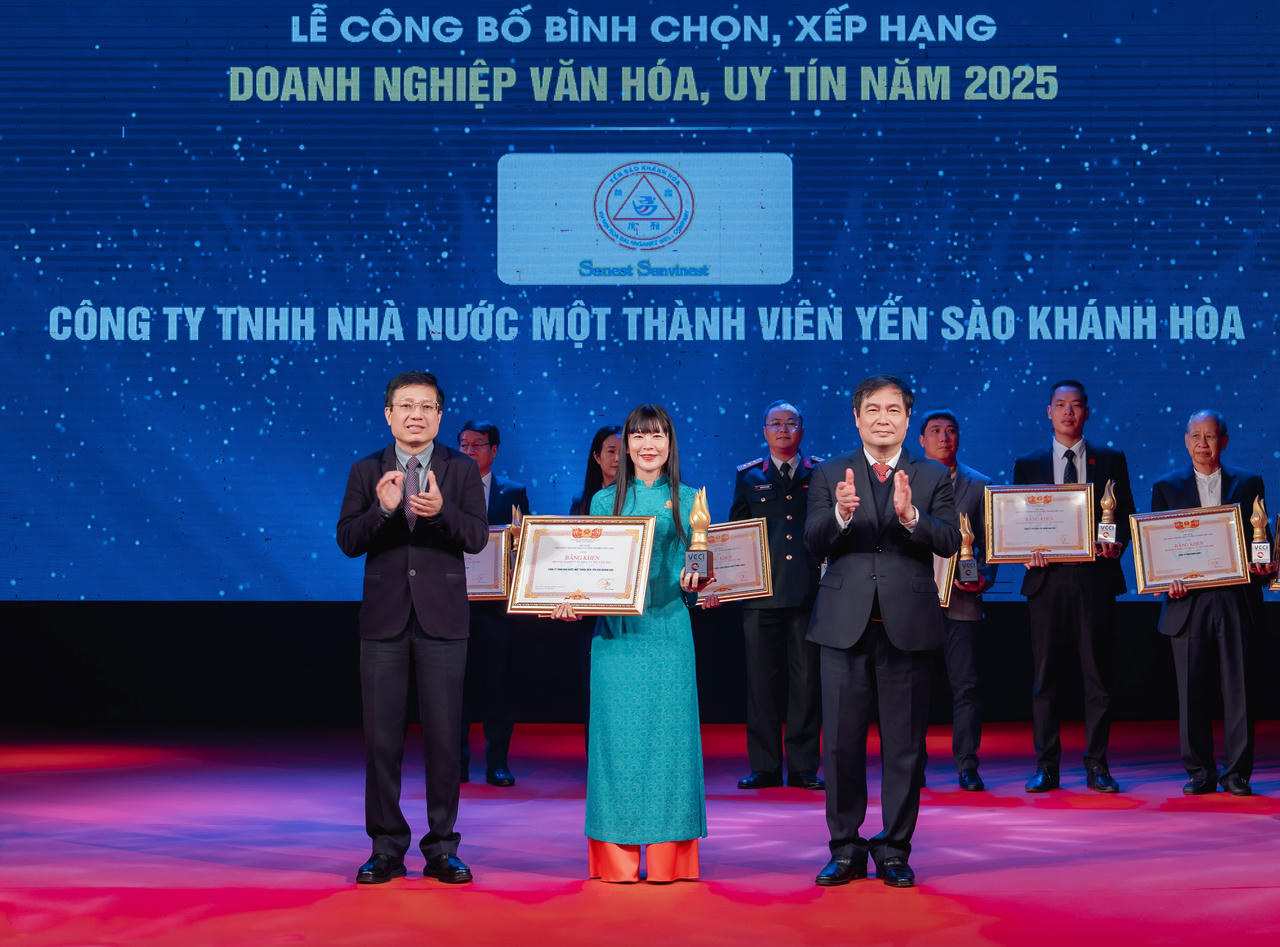 Yến sào Khánh Hòa được vinh danh Top 20 doanh nghiệp văn hóa, uy tín năm 2025